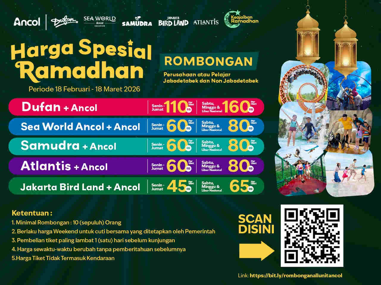 Promo Harga Rombongan Ancol Ramadan 2026, Mulai Rp45 Ribu per Orang